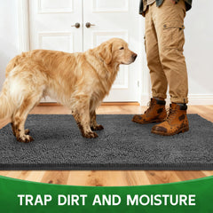 100pointONE dog door mat soft-chenille texture adds home comfort.