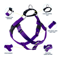 2 Hounds Design Freedom No Pull Harness side-adjusted demonstrates adjustable fit for diverse dogs
