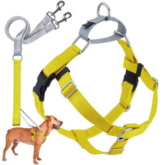 2 Hounds Design Freedom no-pull harness yellow front view for comfortable, controlled walks