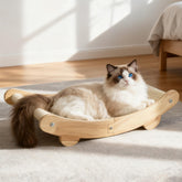 2-in-1 Natural Sisal Cat Scratcher Bed base with sturdy oak frame for durability