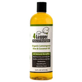 4Legger organic dog shampoo bottle showcases lemongrass aroma for calming bath time.