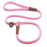 Mendota Pet Slip Leash pink close-up highlights soft hand feel for controlled training sessions