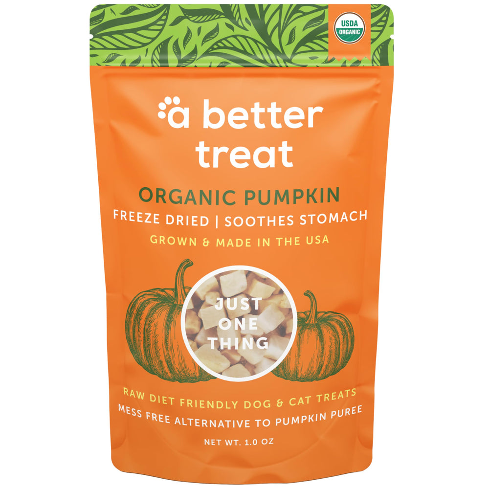 A Better Treat calabaza orgánica seca: premio natural para perros y gatos.