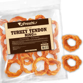 A Freschi srl turkey tendons 8oz pack—durable chew for moderate chewers.
