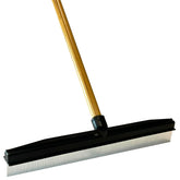 A-to-Z Supply Room Groom wood handle 60-inch demonstrates deep-pile cleaning.