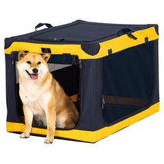 A4 Pet 36in soft dog crate folded flat for compact storage and quick setup.