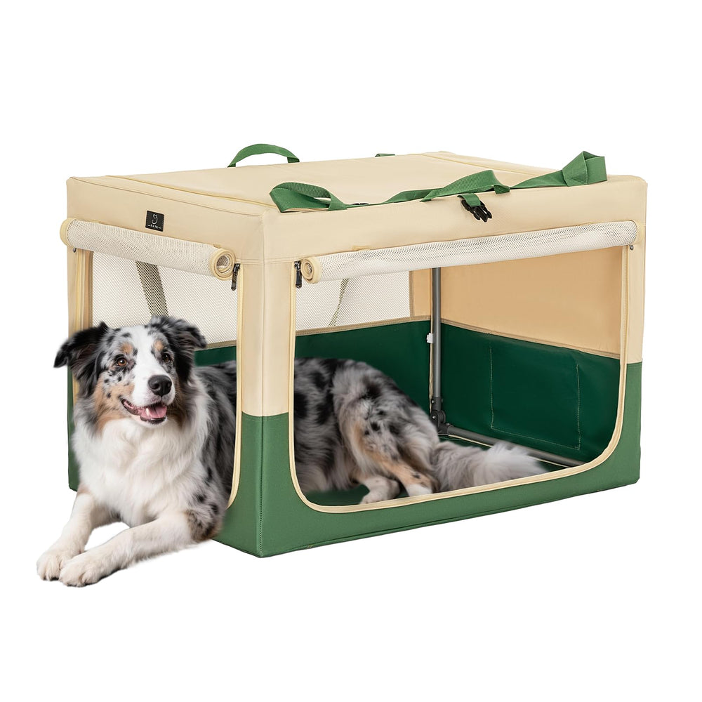 A 4 Pet 36in soft-dog-crate-setup shows sturdy travel kennel for large dogs