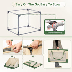 A 4 Pet patented screw-frame maintains taut fabric and tidy look