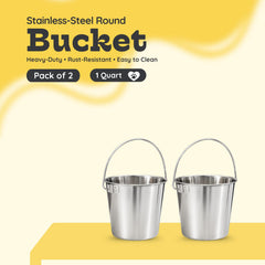 AASPIRE PETS 1qt stainless steel bucket handle for easy transport in crates