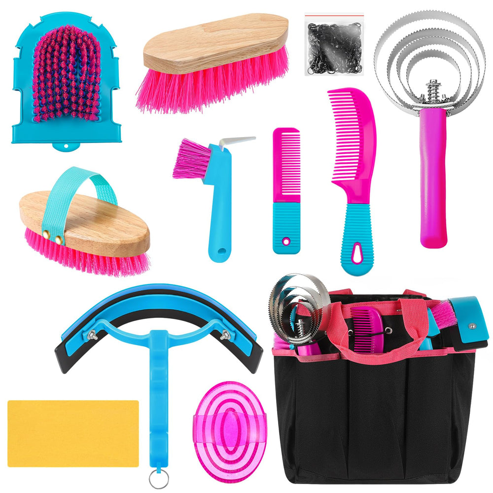 Abbylike 12-piece grooming kit in organizer tote for easy on-the-go horse care