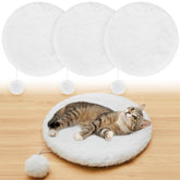 Abbylike 3-pack round bed cushions for pets providing cozy, washable comfort.