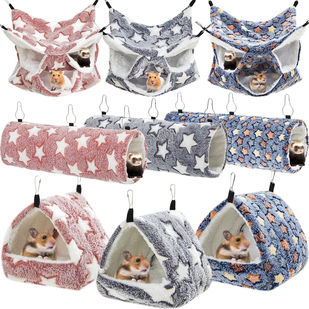 Abbylike 3-tier rat hammock in navy for cozy hideaway and multi-level play