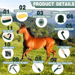 Abbylike hard brush removing dirt and mud from horse coat