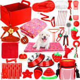 Abbylike puppy starter kit overview highlights red essentials for a smooth home transition.