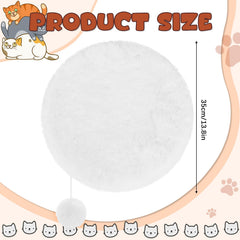 Abbylike round bed outer view showing plush faux rabbit fur for warm lounging.