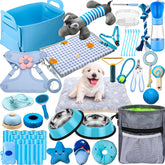 Abbylike starter kit blue puppy essentials image shows organized puppy gear