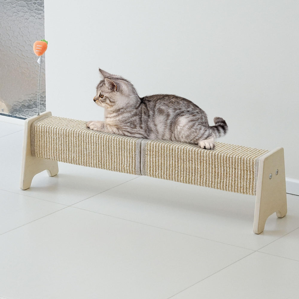 Aberatail Cat Scratching Post 30in horizontal offers durable indoor scratching for cats.