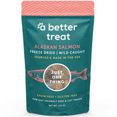 A Better Treat freeze dried salmon treats in packaging offer a high-value training reward.