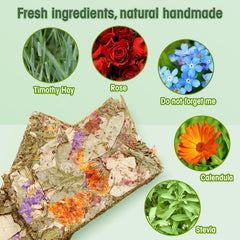 Abizoo golosinas con flores secas, sabor herbal para conejos
