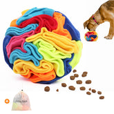 Ablechien Snuffle Ball close-up shows durable fleece for safe play.
