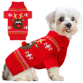 ABRRLO dog Ugly Christmas Sweater Red Elk front view for festive photo moments