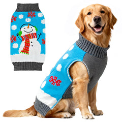 ABRRLO suéter navideño para perros azul con muñeco de nieve, ideal para fiestas