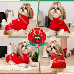 ABRRLO suéter para perro con duende, perfecto para paseos festivos y confort suave.