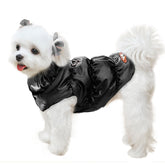 ABRRLO winter warm dog jacket black front view offers cozy protection for cold walks