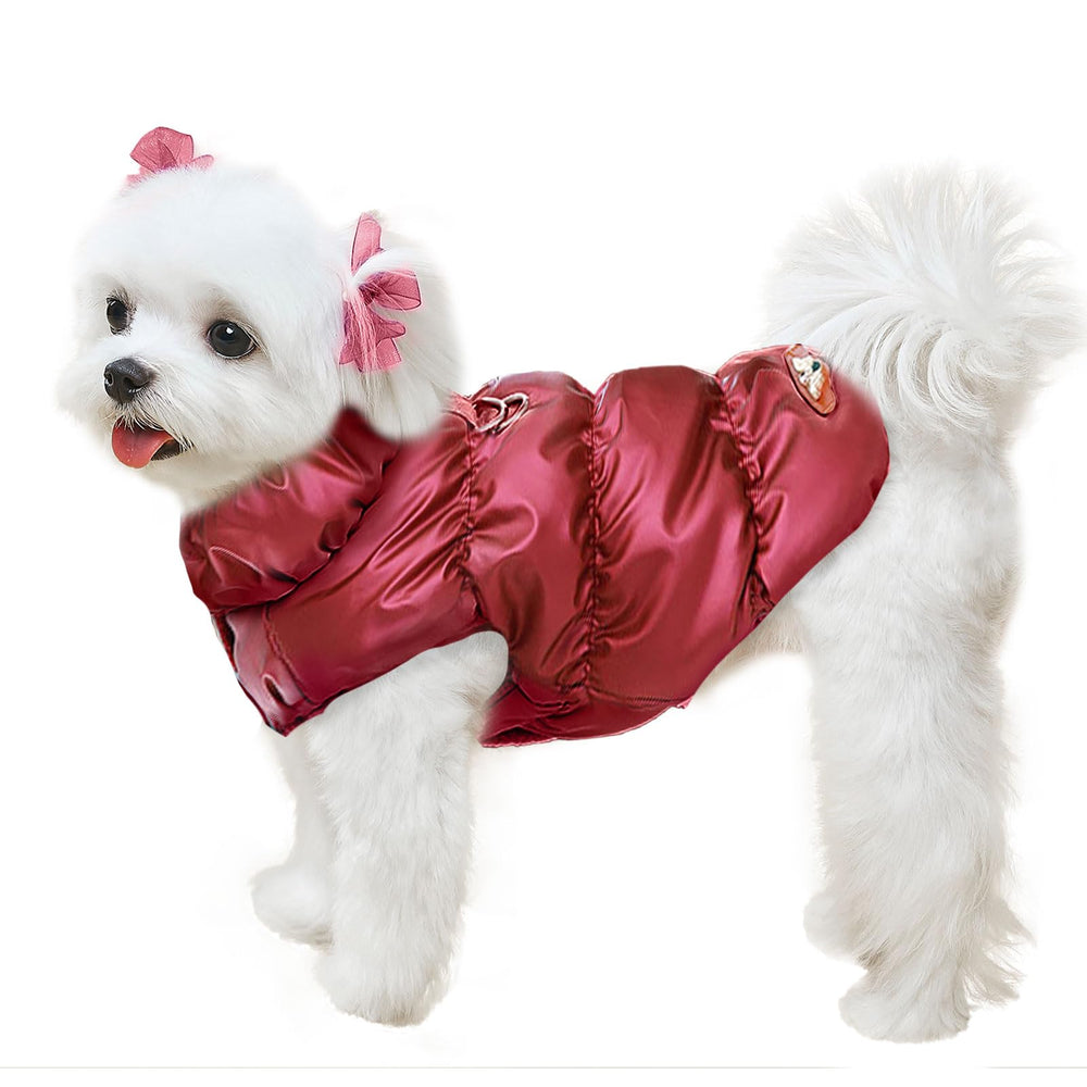 ABRRLO winter warm dog jacket close-up fleece highlights cozy warmth during chilly outings.