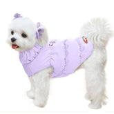 ABRRLO winter warm dog jacket with harness ring for secure leash attachment in cold weather.