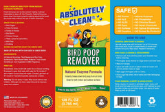 Absolutely Clean Bird Poop Remover made in the USA, reliable for tough stains.