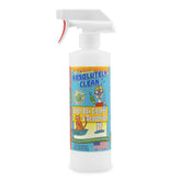 Absolutely Clean Litter Box Cleaner bottle shows fast-acting cleaning for a fresher litter area.