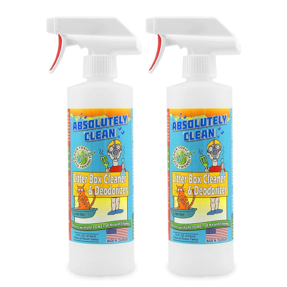 Absolutely Clean Litter Box Cleaner and Deodorizer neutralizes odors in the litter box area for a fresher home