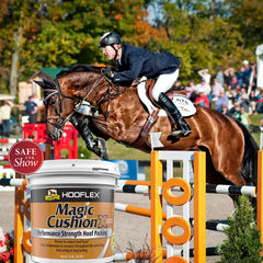 Absorbine Hooflex Magic Cushion Extreme 8lb tub emphasizes value for 40 applications.