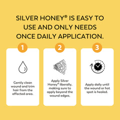 Absorbine Silver Honey spray application on dog paw for touch-free treatment