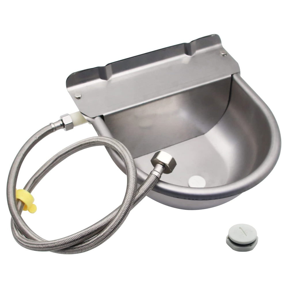 Abustle pig auto-waterer bowl stainless steel with drain hole for clean water management