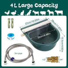 Abustle pig water bowl drainage hole bottom design for easier cleaning