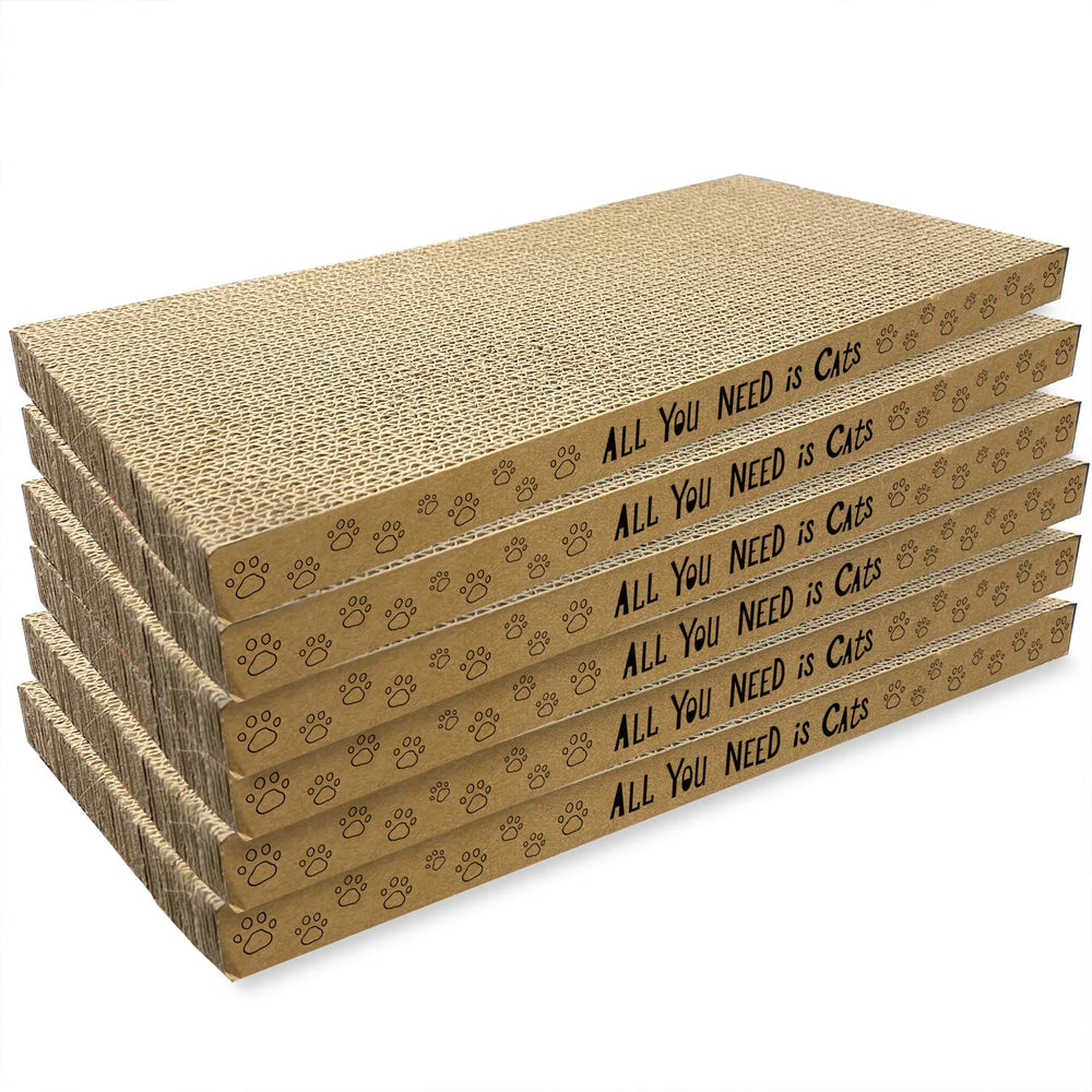 AccEncyc Cardboard Scratcher Pads in use with a cat, promoting claw exercise and stress relief