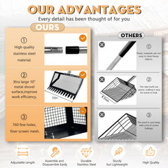 Accoglie built-in rake teeth and sieve separate waste from bedding efficiently.