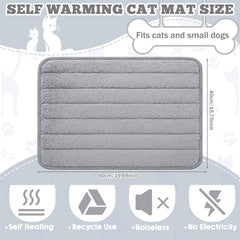 AceOrbit self-warming cat bed grey fabric close-up Plush soft surface.