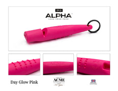ACME Alpha 211.5 day glow pink helps you spot it quickly during outdoor drills.
