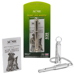 ACME silent dog training whistle 535 main view shows brass nickel finish and compact design.