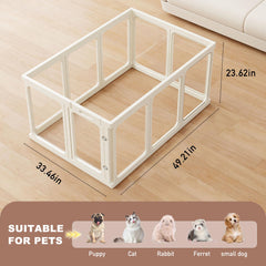 Acrylic Dog Playpen transparent side panel enhances visibility and calm