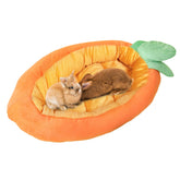 Acsist Bunny Bed carrot-shape provides a snug retreat for small pets.