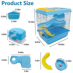 Acsist hamster cage travel setup shows top access for quick pet inspection.