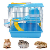 Acsist portable hamster cage two-layer habitat with handle for easy travel and on-the-go play.