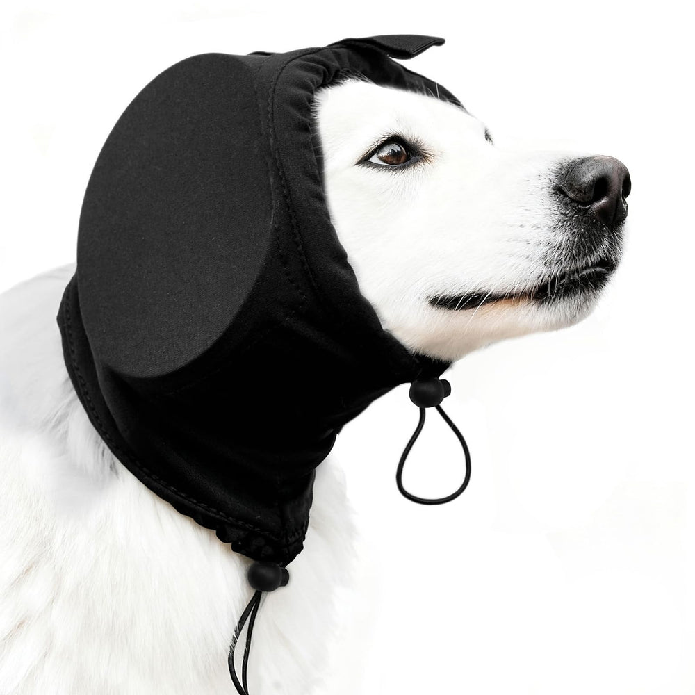 Actaoidesn dog noise-cancelling ear muffs on dog provide protective hearing during fireworks