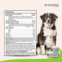 Actistatin Canine Large Dog Soft Chews dog eating scene highlighting palatable joint care.