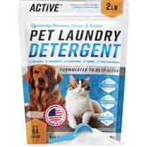 ACTIVE Pet Detergent Powder Bag shows concentrated cleaning for pet messes
