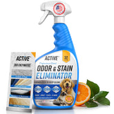 ACTIVE Pet Odor and Stain Eliminator bottle front with citrus scent emphasis for odor removal